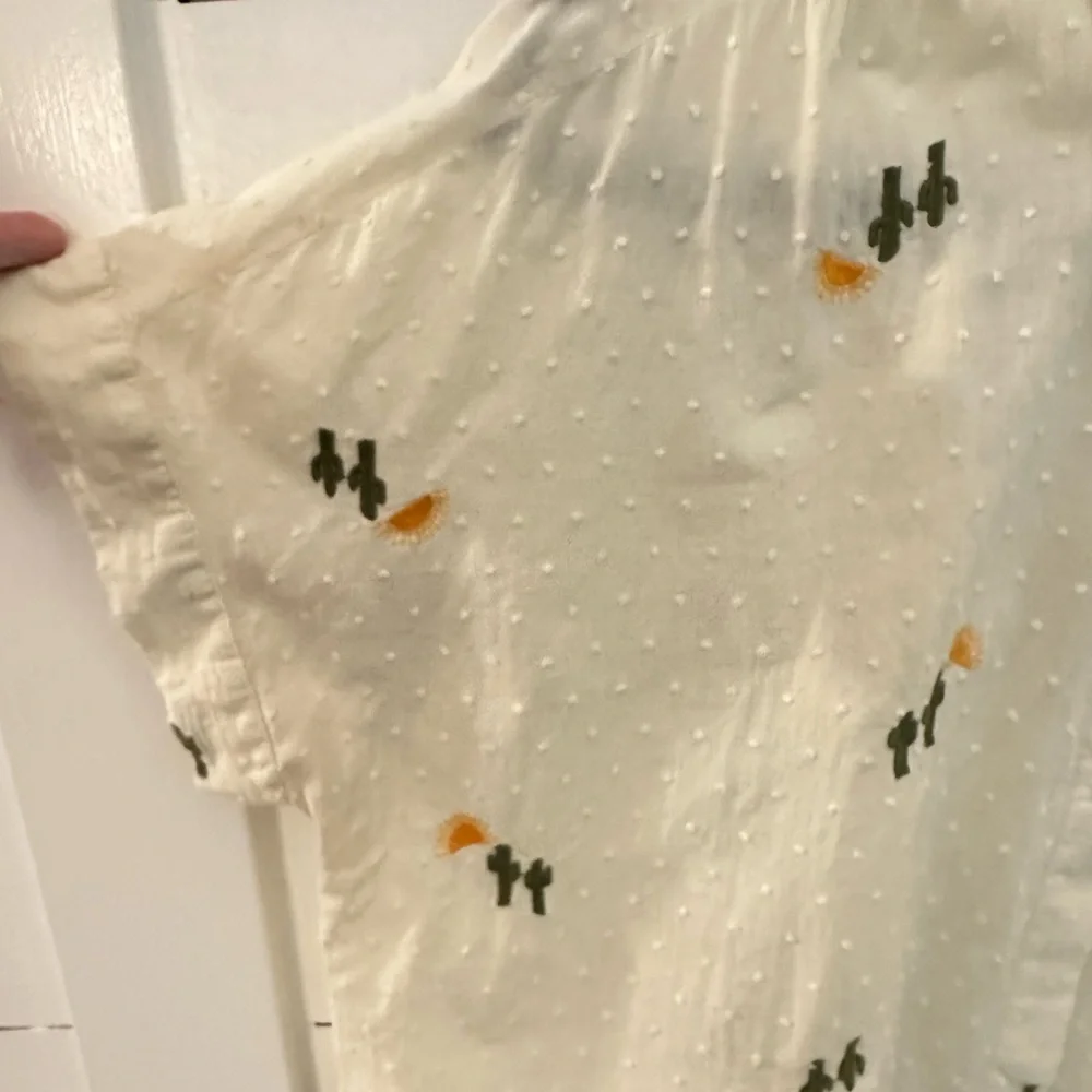 MADEWELL 100% Cotton Cactus Hilltop embroidered short sleeve lightweight blouse - Picture 5 of 12